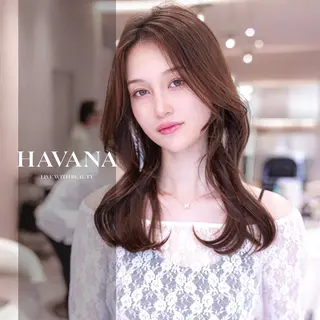 セミロング カラー HAVANA.立川 【レイヤー/韓国】のヘアスタイル