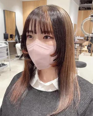 ロング カラー スキバサミを使わない カット🌼唯🌼のヘアスタイル