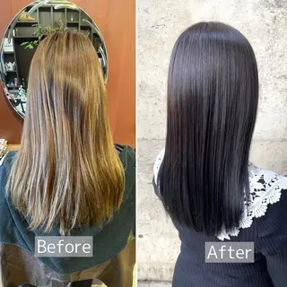 セミロング カラー 日高 香織のヘアスタイル