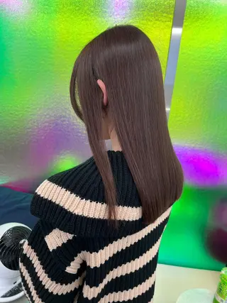 ミディアム カラー パーマ ヘアアレンジ 【ヘアケア特化型】 newi天王寺のヘアスタイル