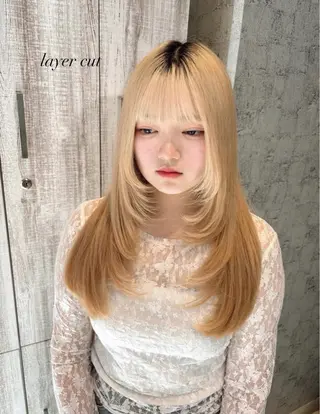 ロング 透明感ダブルカラー/ レイヤー💕miyuのヘアスタイル