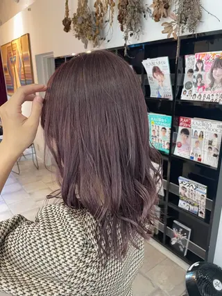 セミロング カラー 🍒透明感カラー/ 艶カラー/さくら🍒のヘアスタイル