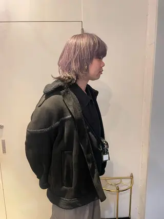 ミディアム カラー メンズ MIOベージュカラー 柔らかいカラーのヘアスタイル