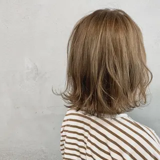 ミディアム パーマ カラー LOOP 佐藤のヘアスタイル