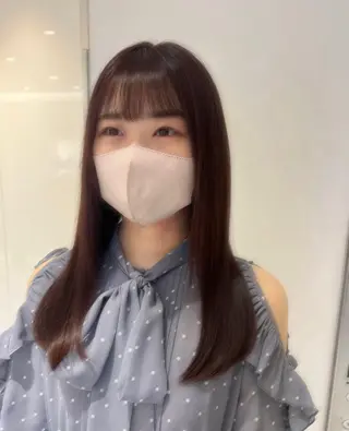 セミロング カラー パーマ ヘアアレンジ 顔周り/透明感/銀座 🩵rinoのヘアスタイル