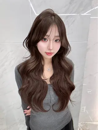 ロング のり🐼顔まわり/ 韓国/レイヤーカットのヘアスタイル