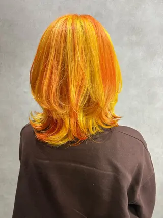 ミディアム LUNON/田河優花 /デザインカラーのヘアスタイル