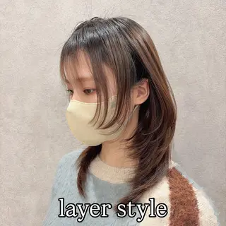 ミディアム 🎀レイヤー/ブリー チ艶カラー🫧NOAのヘアスタイル