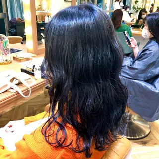 セミロング カラー 縮毛矯正 髪質改善 韓国風レイヤー 吉田のヘアスタイル