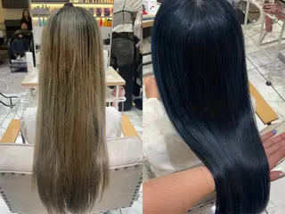 ロング カラー 透明感カラー/ 縮毛矯正/ユイ☆彡のヘアスタイル