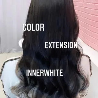 ロング カラー エクステ🩵ブリーチ 韓国ヘア🩵KAEのヘアスタイル