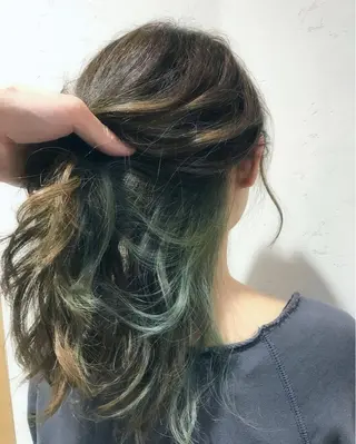 ミディアム セミロング ロング カラー パーマ ヘアアレンジ 縮毛矯正/美髪 髪質改善/石田幸輔のヘアスタイル
