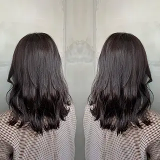 セミロング カラー レイヤーカット/ 艶カラー/RYOMAのヘアスタイル
