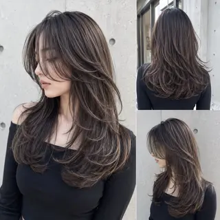 ロング カラー 韓国風×透明感カラー 髪質改善オタベシンヤのヘアスタイル