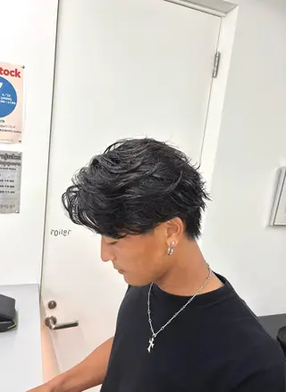 ショート パーマ メンズ なりたひろと / フェザーパーマのヘアスタイル