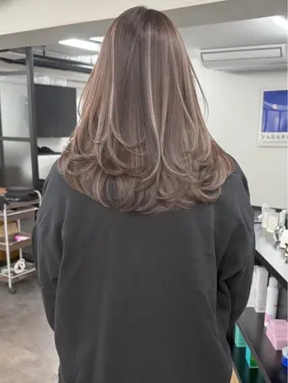 ロング カラー ハイライト/レイヤー 河原町/Manatoのヘアスタイル