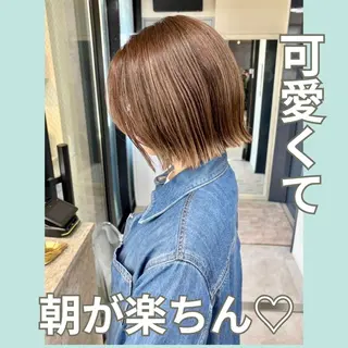 ミディアム 桜木町2分/くびれ /ボブ/ナチュラルのヘアスタイル