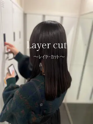 ミディアム ハイトーン/レイヤー 似合わせ・ユキノのヘアスタイル