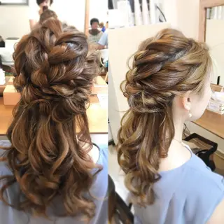 ミディアム ヘアアレンジ キッズ 早朝✨ヘアセット 着付け/清水玲歌のヘアスタイル