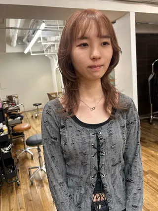 ロング 大阪デザインカラー/ カットモデル募集のヘアスタイル