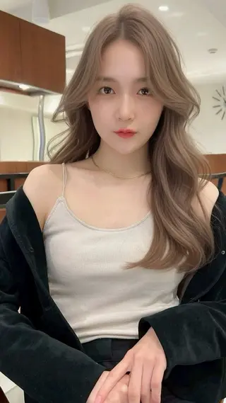 ロング カラー 韓国風カット/ ダブルカラーNo.1のヘアスタイル