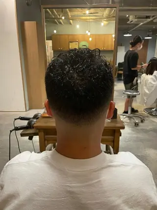 ショート パーマ メンズ ∮フェードスタイル∮ 加藤嘉陛のヘアスタイル