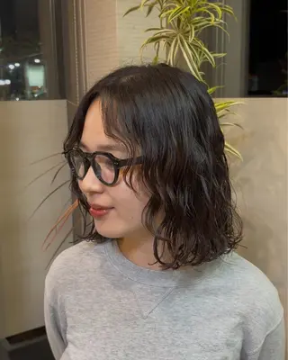 ミディアム パーマ 清水 基生のヘアスタイル