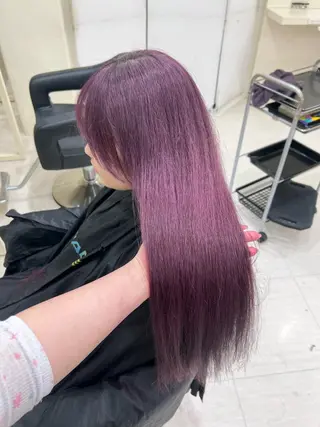 ロング カラー ヘアアレンジ 韓国レイヤー＆ピンク 艶髪🩶maikoのヘアスタイル