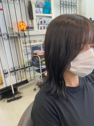 ミディアム カラー パーマ ヘアアレンジ kame|レイヤー / 似合わせ顔周りのヘアスタイル