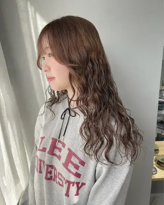 ロング カラー パーマ 【表参道】Ruri デジタルパーマのヘアスタイル