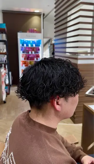 ショート メンズ メンズ特化/フェザー パーマ 和哉のヘアスタイル
