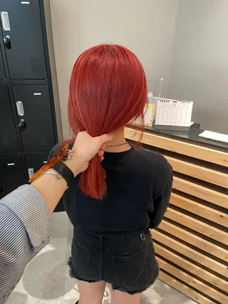 ミディアム ウルフカット レイヤーカット上柿のヘアスタイル