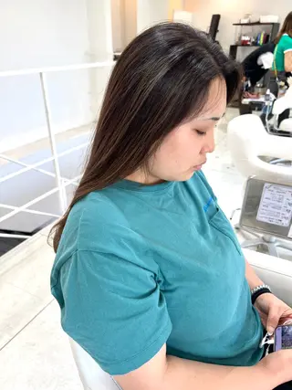 ロング カラー ブリーチなしで透明感 カラー松内真太のヘアスタイル