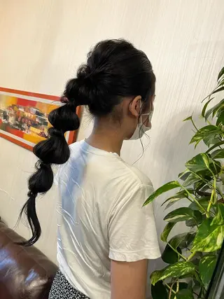 ロング カラー ヘアアレンジ きむえり/髪質改善 /うねり広がり改善のヘアスタイル