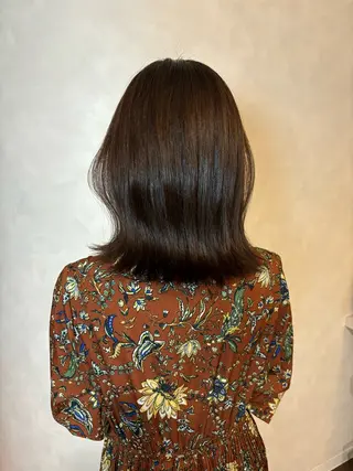 ミディアム カラー 米倉 柚葉のヘアスタイル