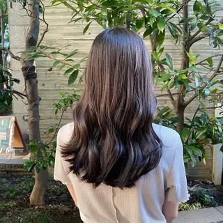 セミロング カラー ヘアアレンジ ブリーチなし透明感 🕊ワダ　ユイのヘアスタイル