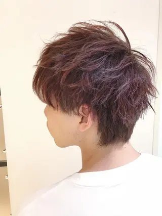 ショート カラー メンズ ブリーチカラー/ 岩破瑞希のヘアスタイル
