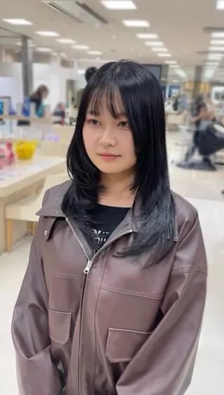 ロング シャドウパーマ／骨格 矯正カット　トモキのヘアスタイル