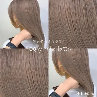 セミロング カラー 🥞ベージュ系カラー 【すずきりほ】🥞のヘアスタイル