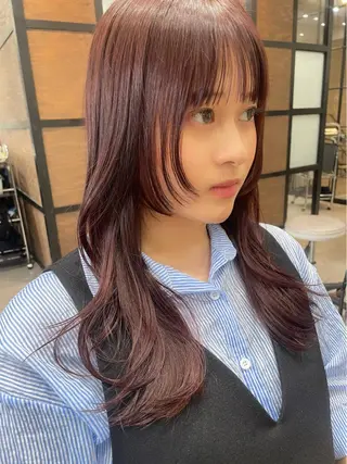 セミロング 韓国カット/透明感 Re.Labo岡本のヘアスタイル