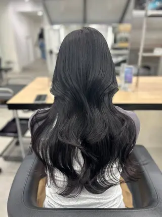 ロング カラー YUKA🤍ベージュ /ミルクティーのヘアスタイル