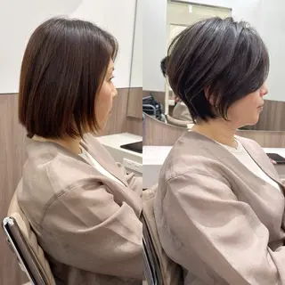 ショート 1日数名限定/似合わ ショート+艶カラー✨のヘアスタイル