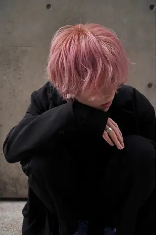 カラー メンズ 韓国メンズヘア　ミル クティボブ　足立佳代のヘアスタイル