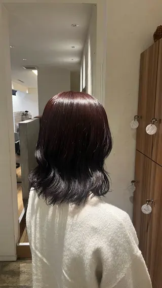 セミロング カラー 坂下 かのんのヘアスタイル