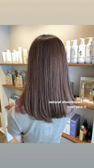 セミロング ブリーチなしWカラー /SACHIKAのヘアスタイル