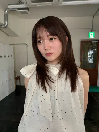 ミディアム 透明感カラー/顔周り カット/ののか💞のヘアスタイル