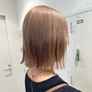 ミディアム カラー シールエクステ/ ブリーチカラーのヘアスタイル
