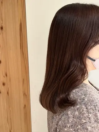 セミロング カラー スキバサミを使わない カット🌼唯🌼のヘアスタイル