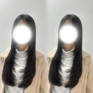 ロング ベージュ/つや髪/ レイヤー／ゆいなのヘアスタイル