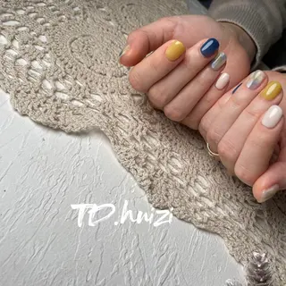 ショート めぐみのネイルサロン スタッフ練習のネイルデザイン